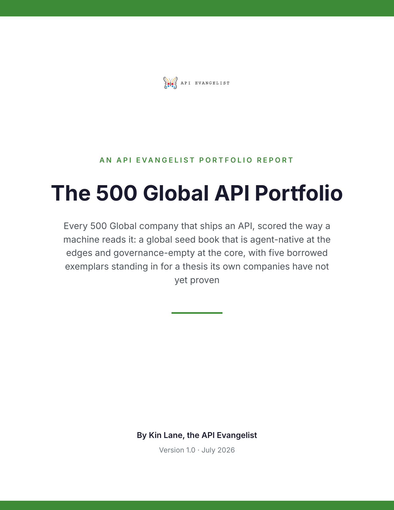 The 500 Global API Portfolio cover