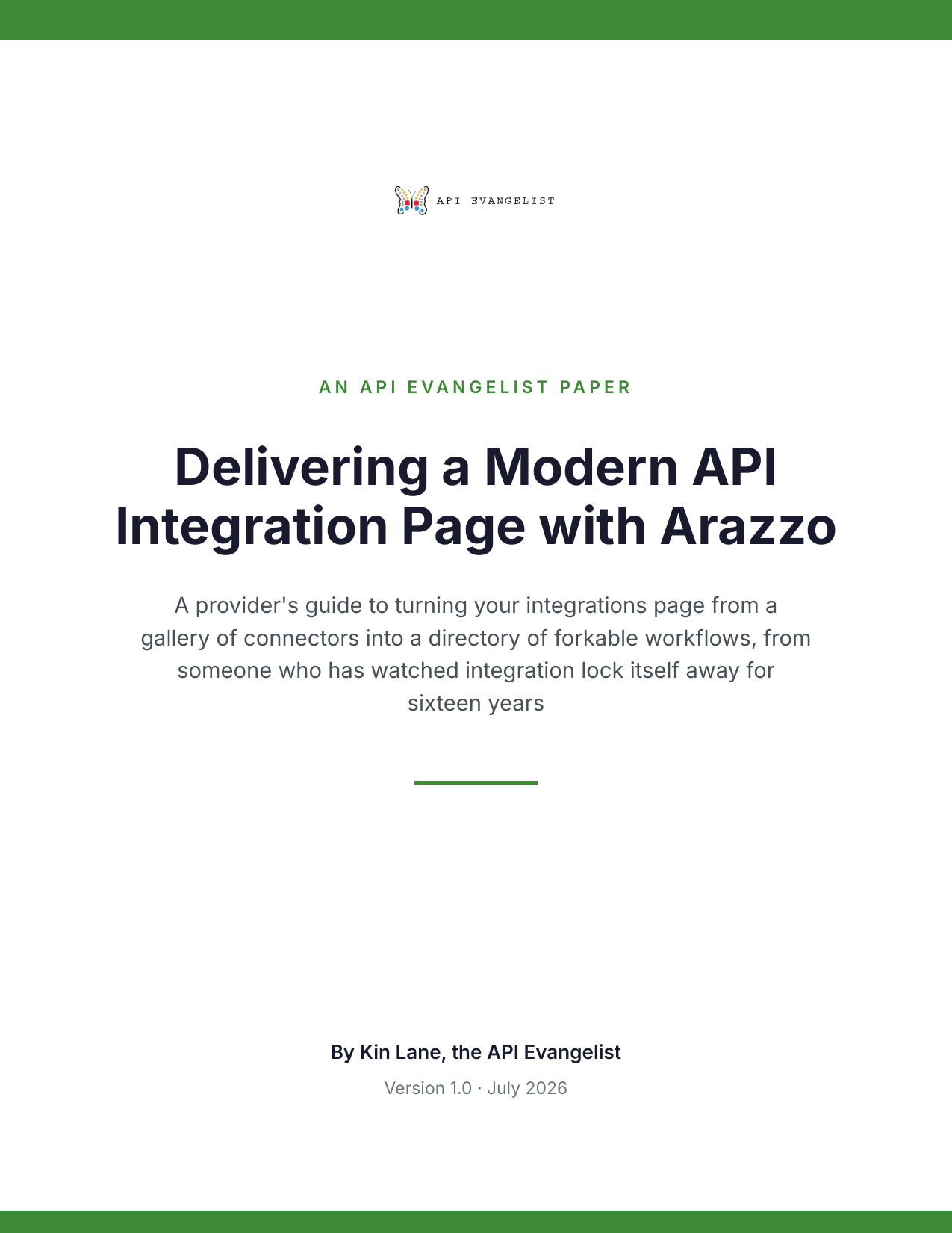 Delivering a Modern API Integration Page with Arazzo cover