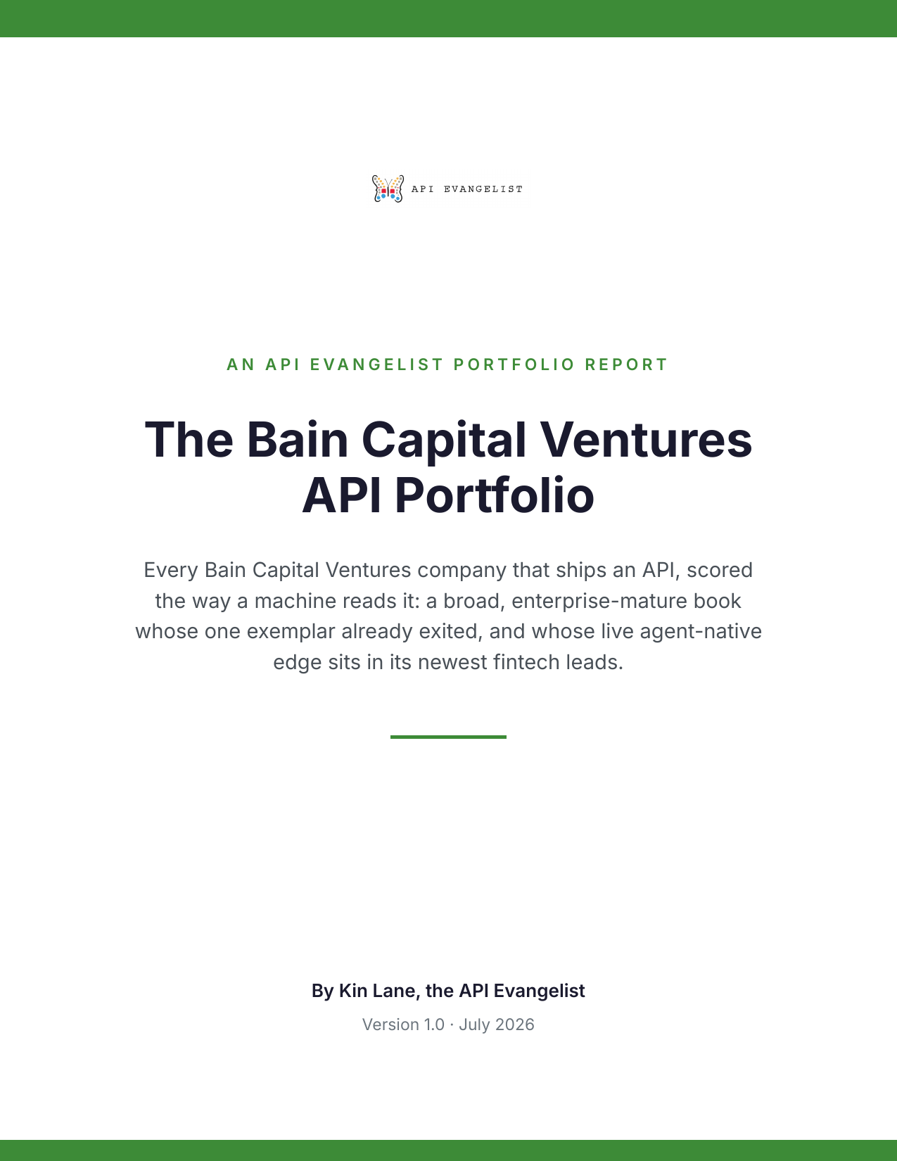 The Bain Capital Ventures API Portfolio cover
