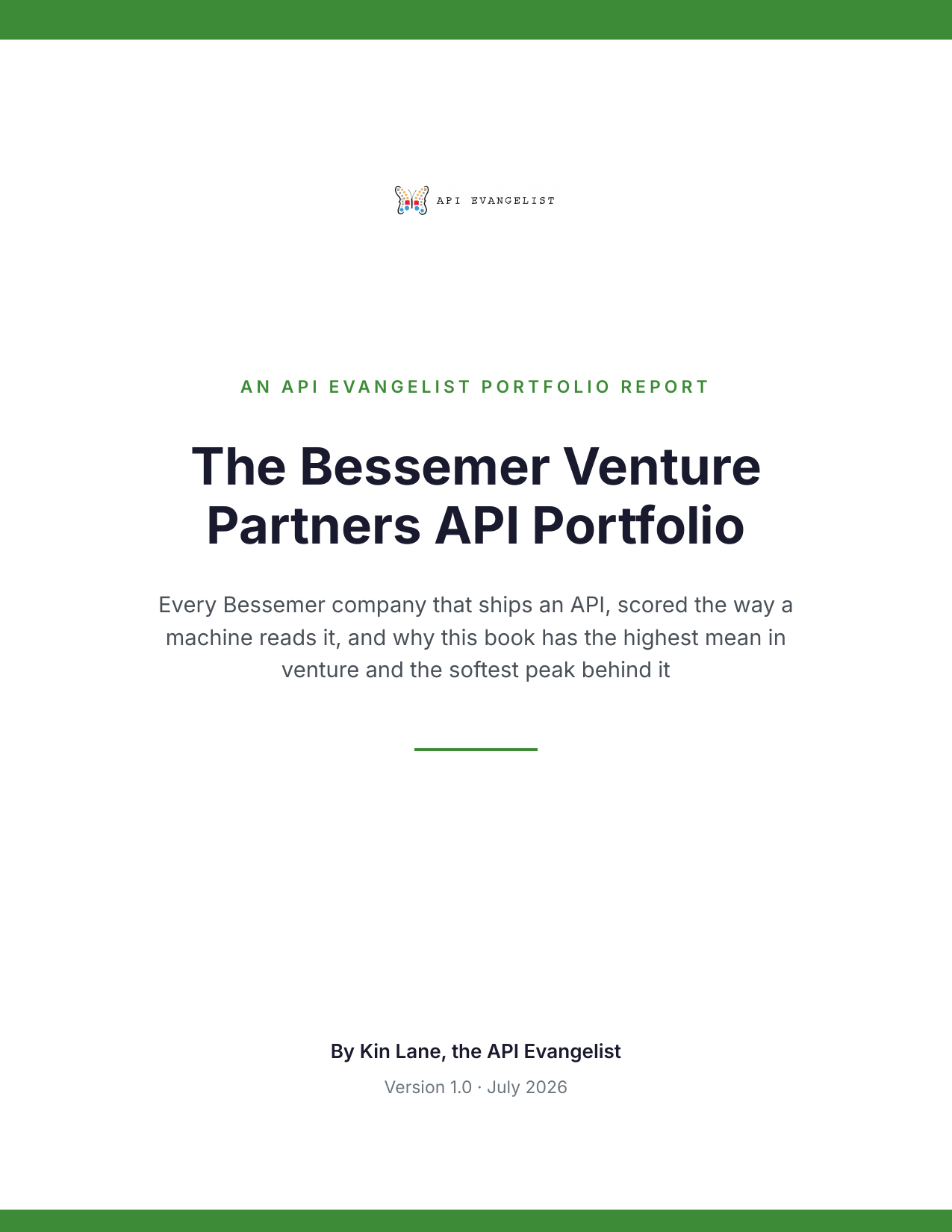 The Bessemer Venture Partners API Portfolio cover