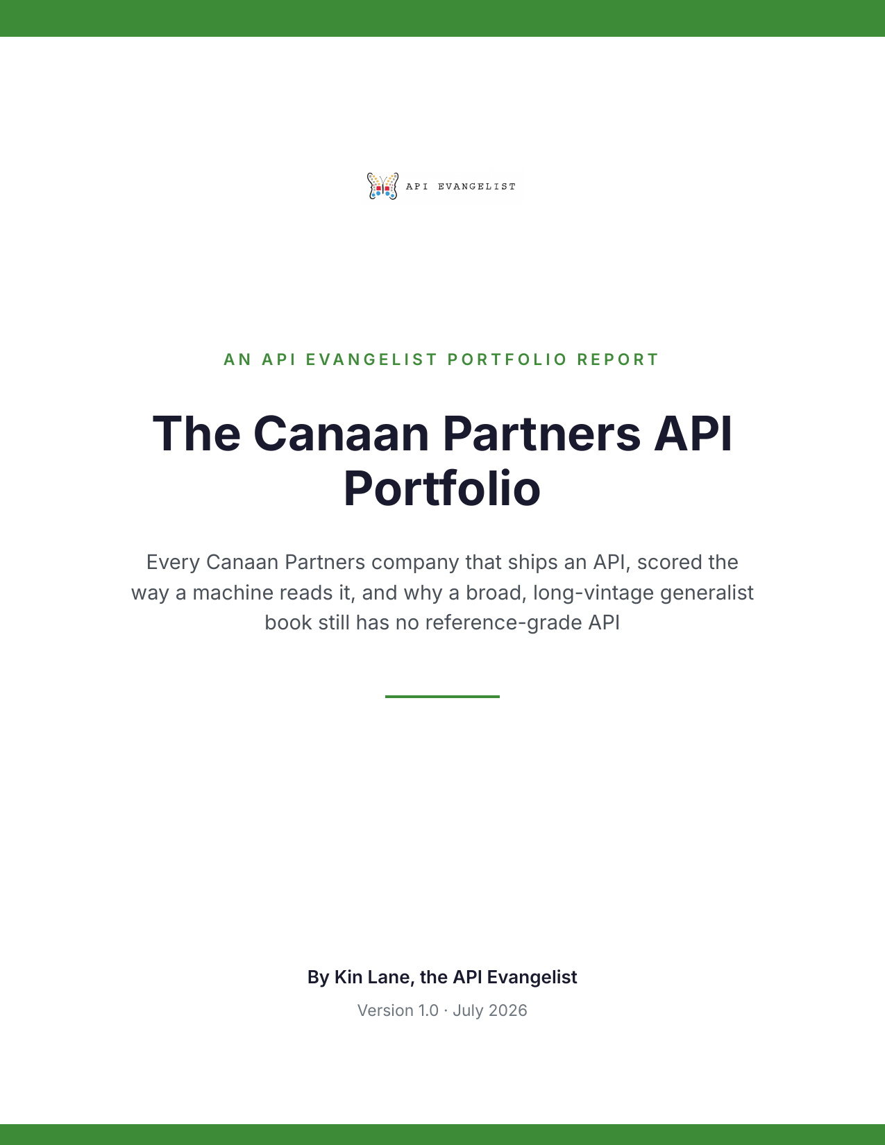 The Canaan Partners API Portfolio cover
