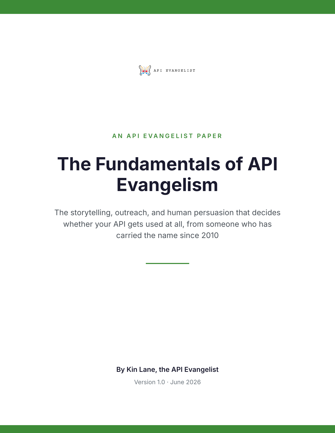 The Fundamentals of API Evangelism cover