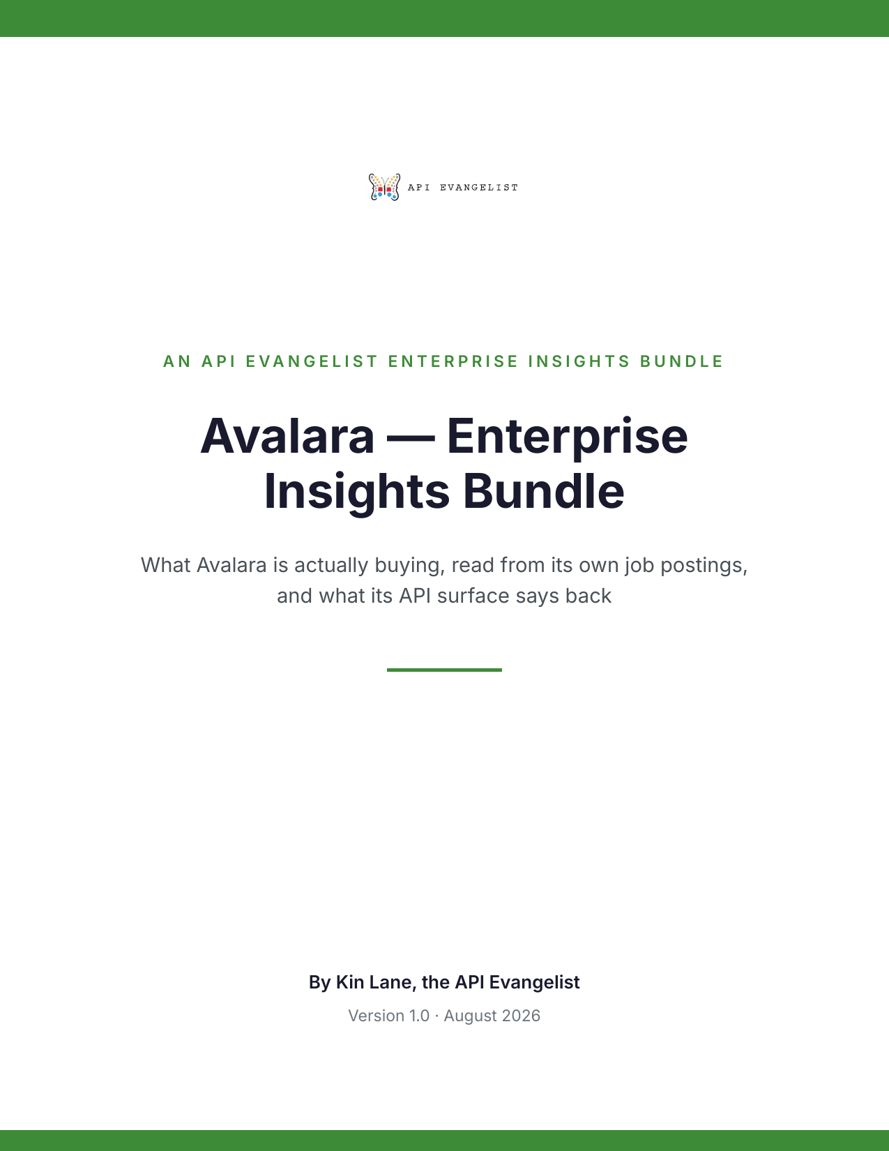 Avalara — Enterprise Insights Bundle cover