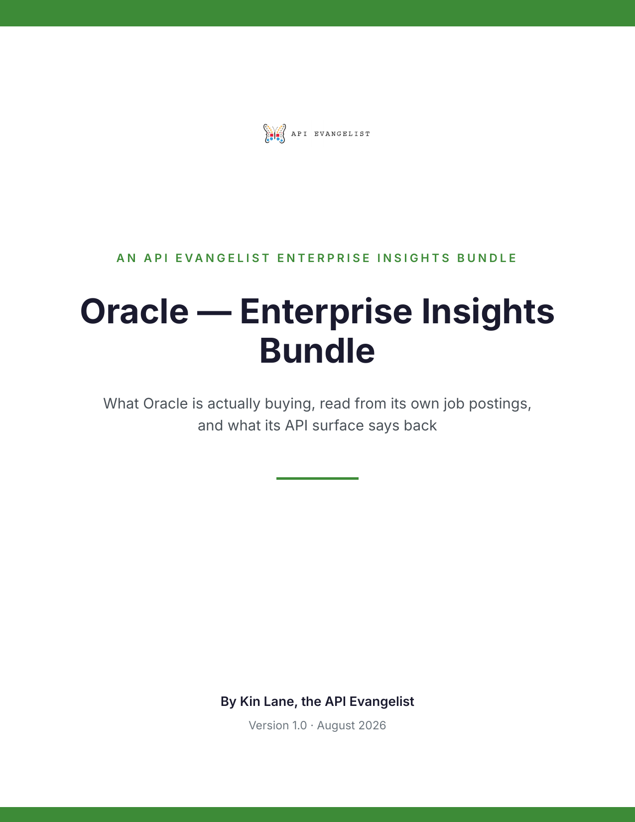 Oracle — Enterprise Insights Bundle cover