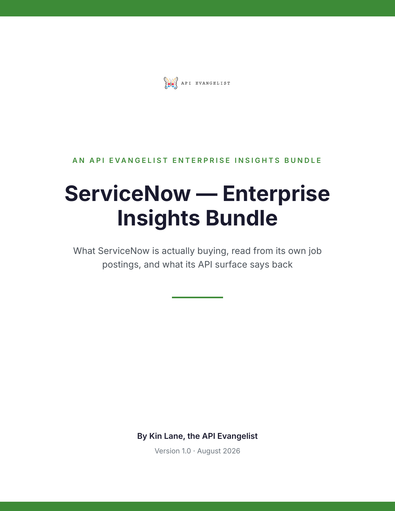 ServiceNow — Enterprise Insights Bundle cover