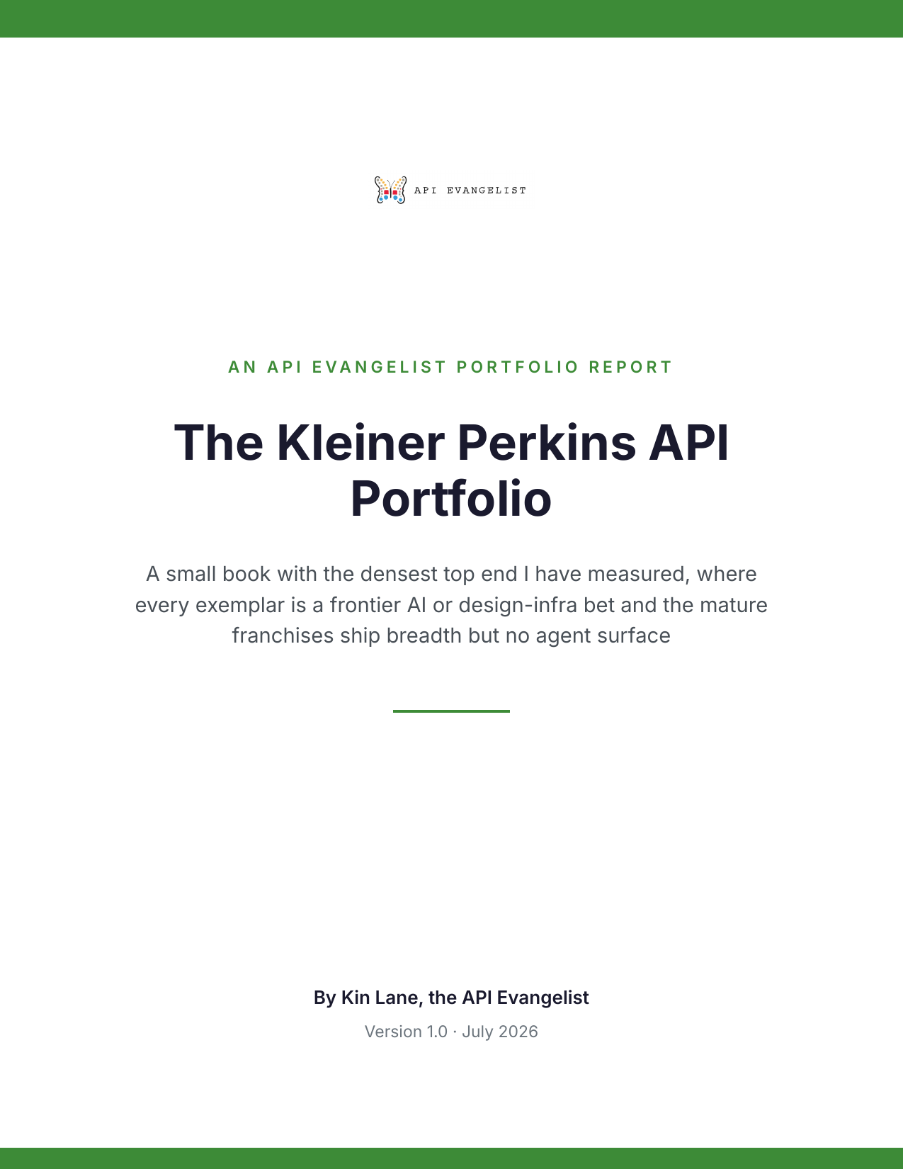 The Kleiner Perkins API Portfolio cover