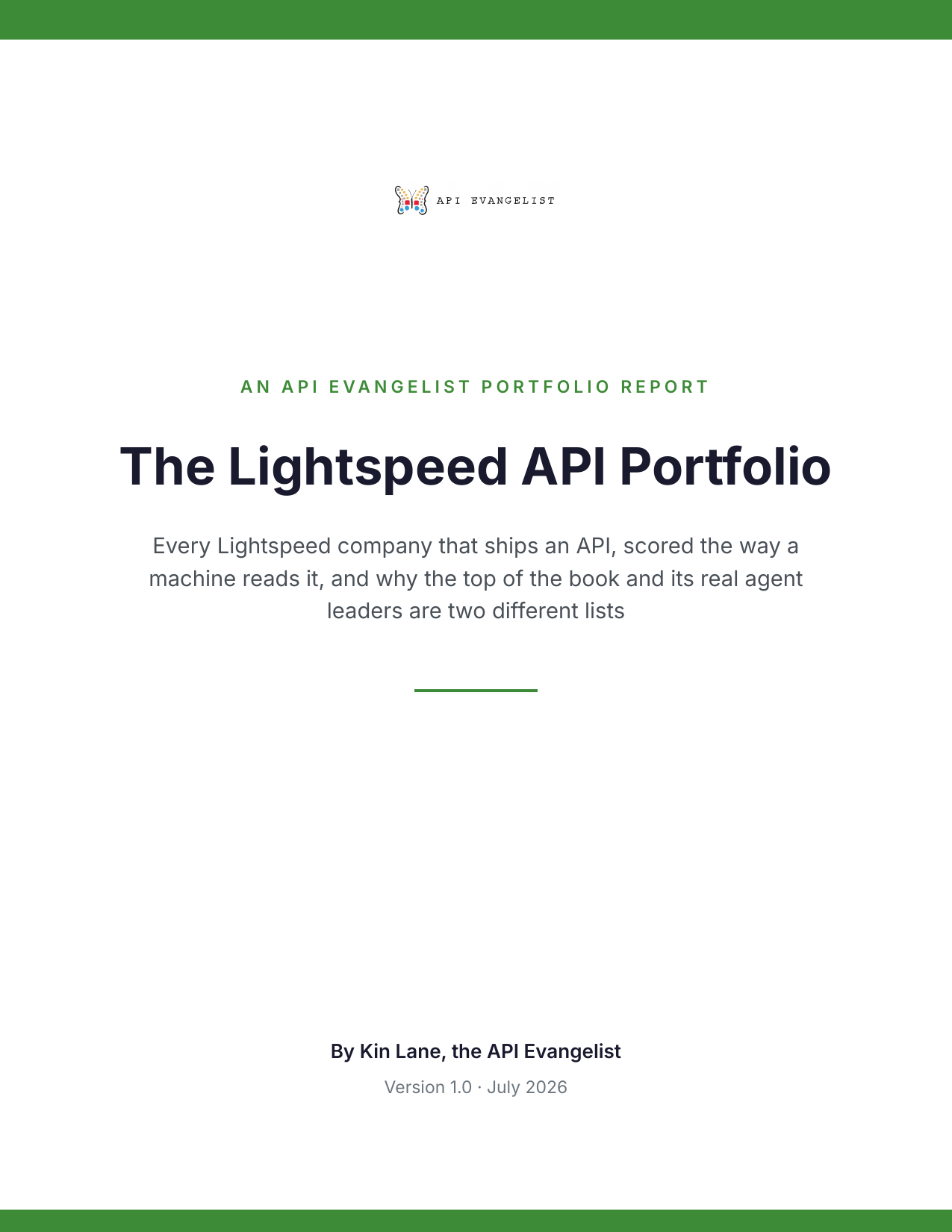 The Lightspeed API Portfolio cover