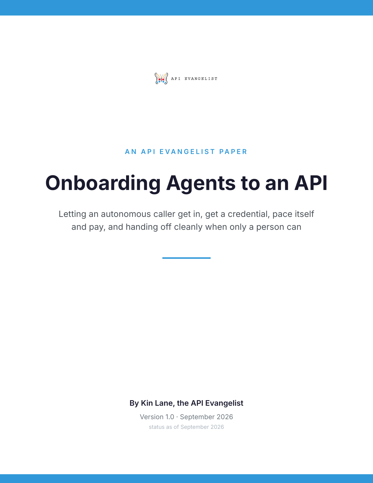 Onboarding Agents to an API cover