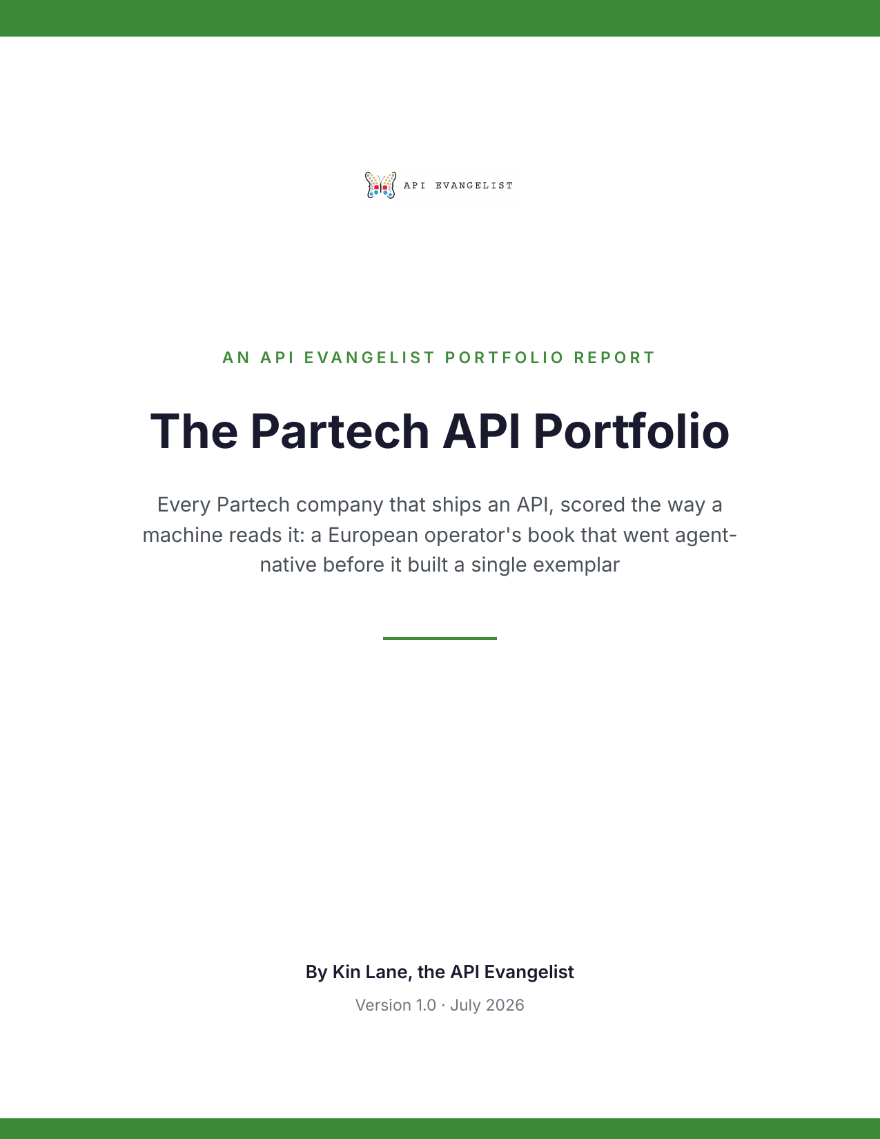 The Partech API Portfolio cover
