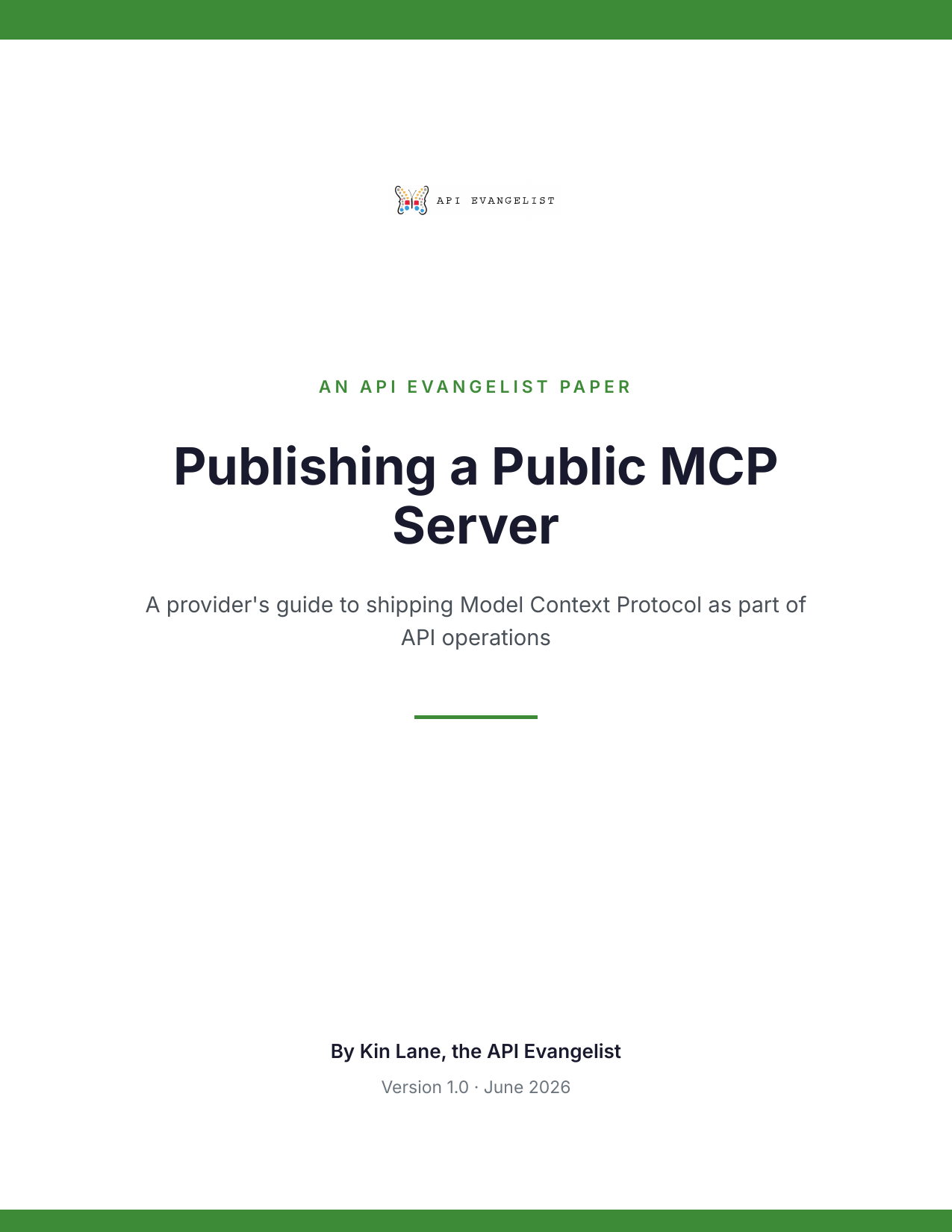 Publishing a Public MCP Server cover