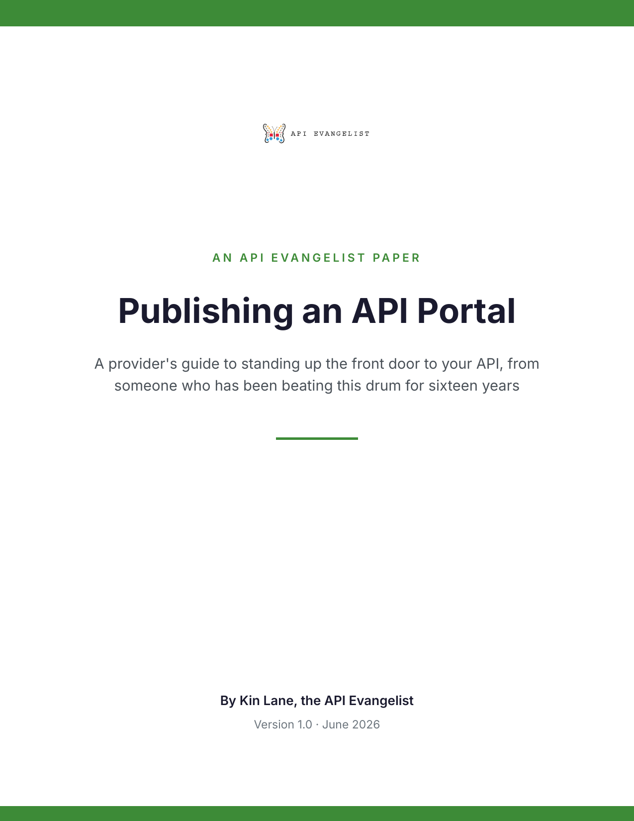 Publishing an API Portal cover