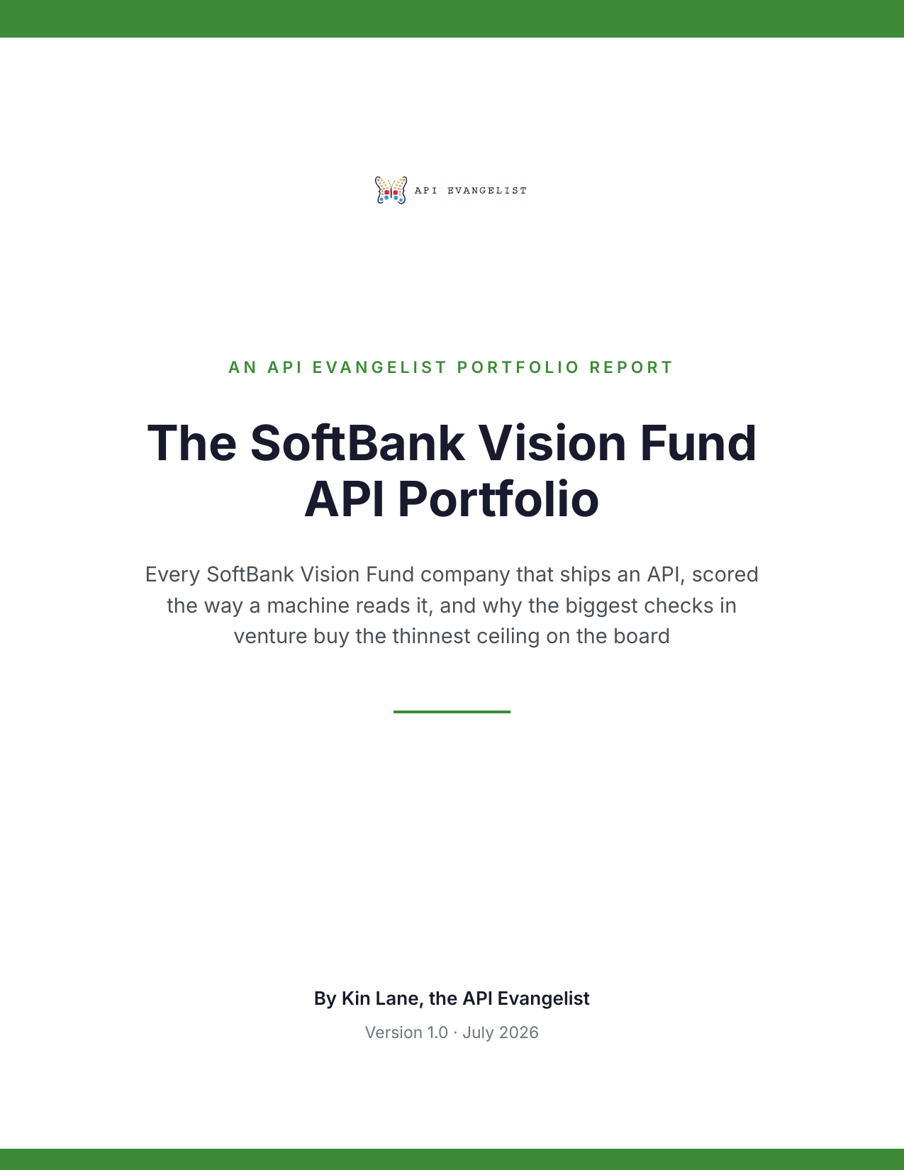 The SoftBank Vision Fund API Portfolio cover