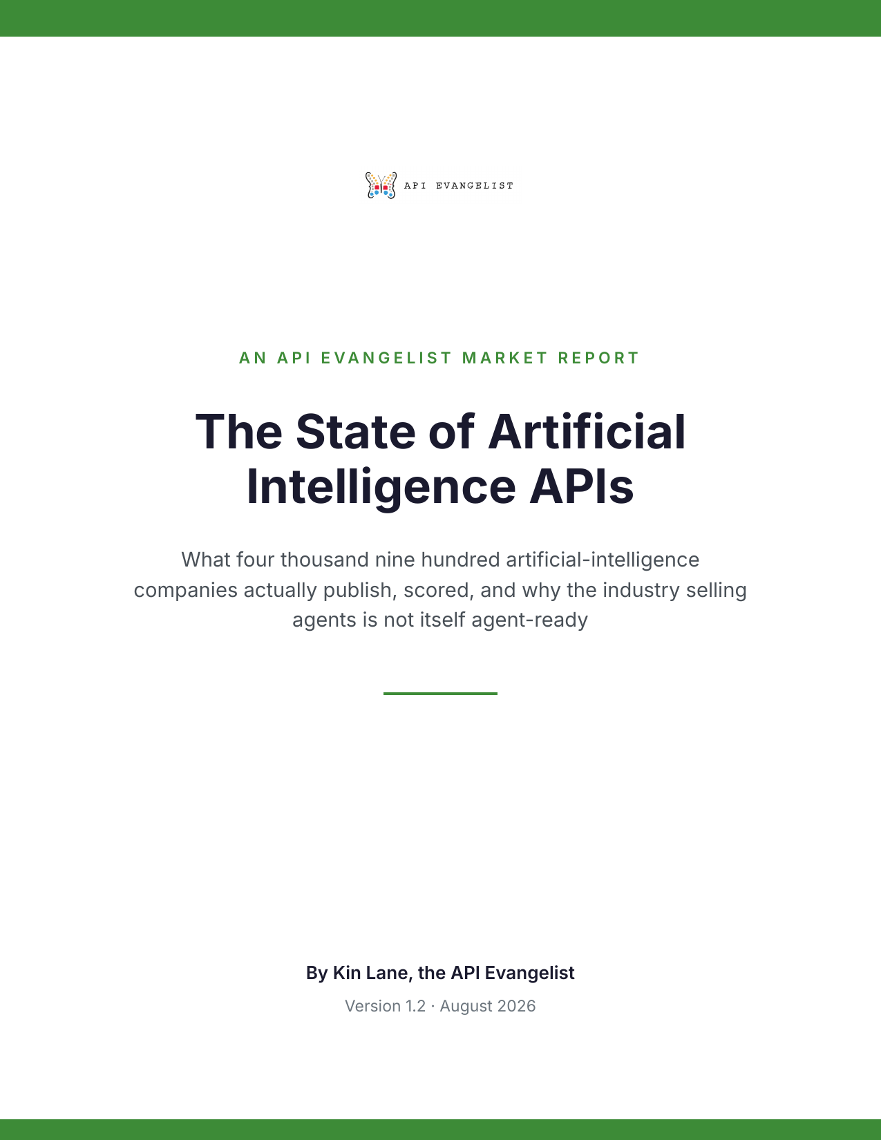 The State of Artificial Intelligence APIs cover