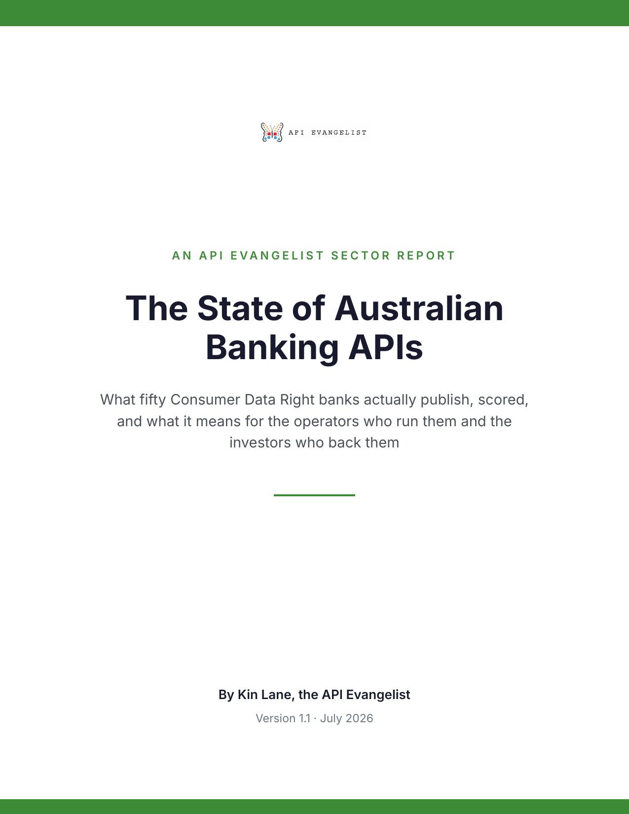 The State of Australian Banking APIs cover