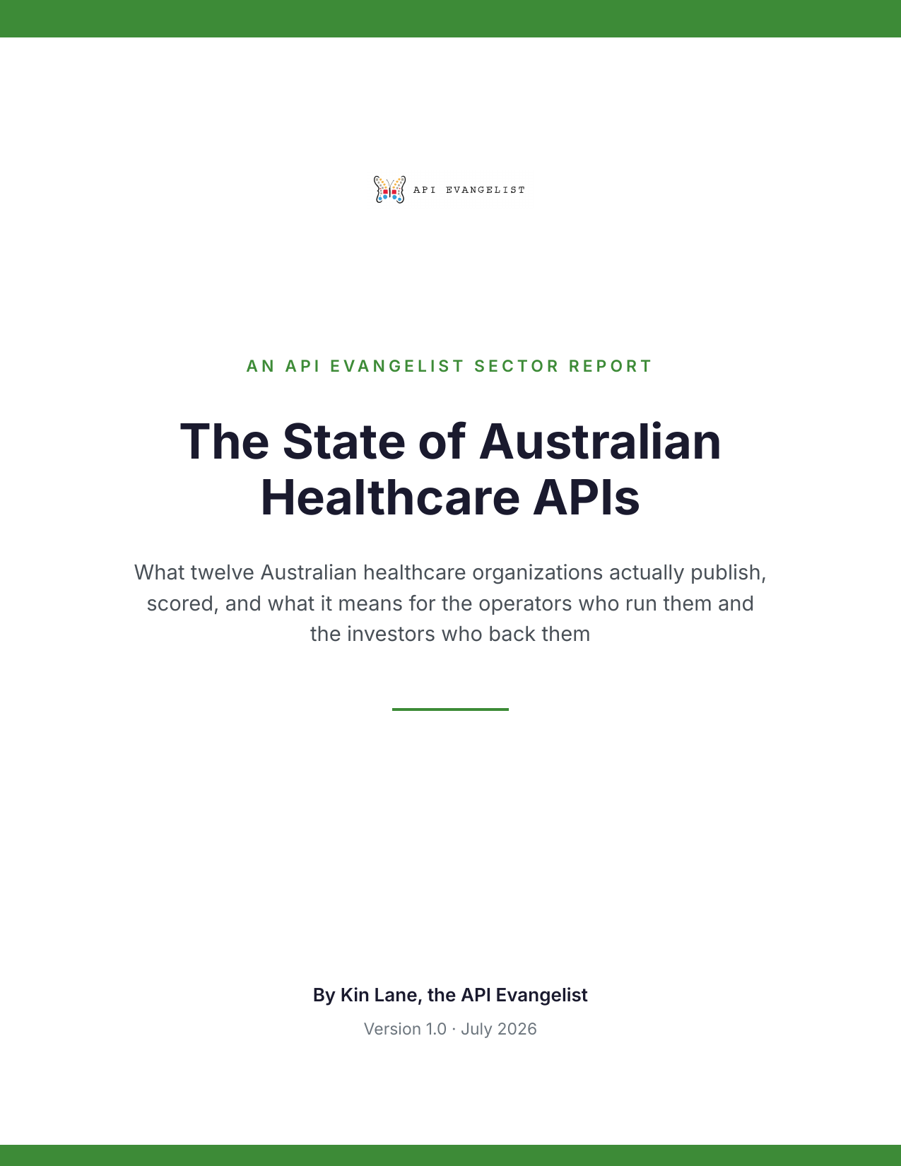 The State of Australian Healthcare APIs cover