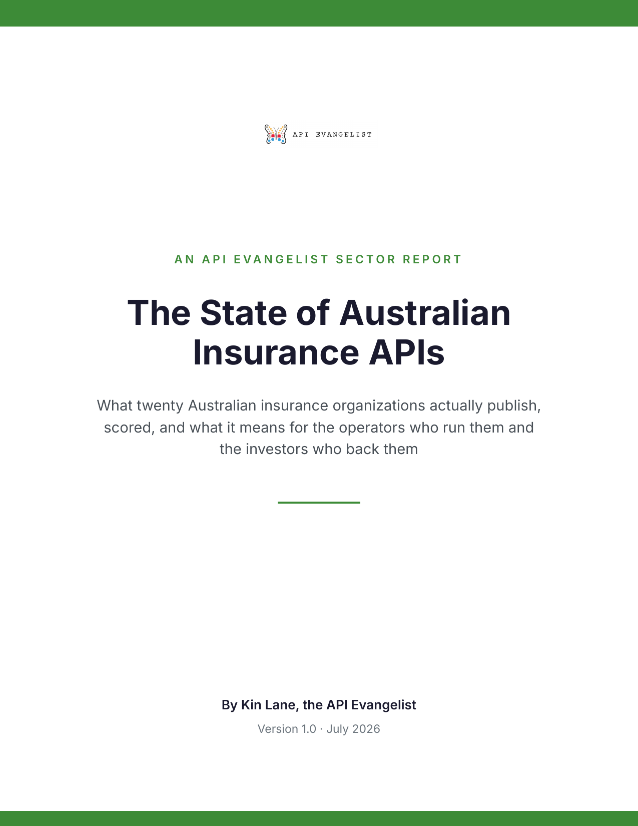 The State of Australian Insurance APIs cover