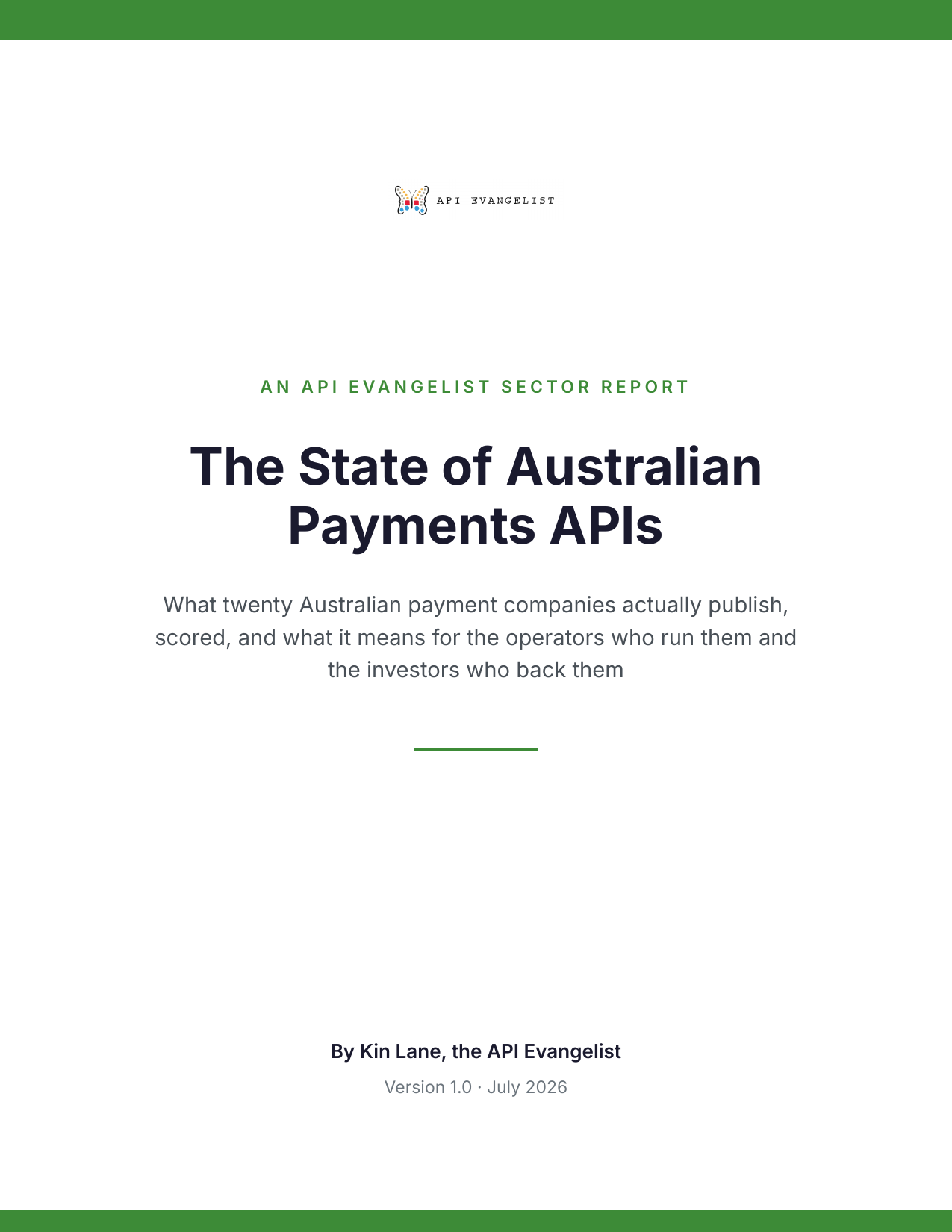 The State of Australian Payments APIs cover