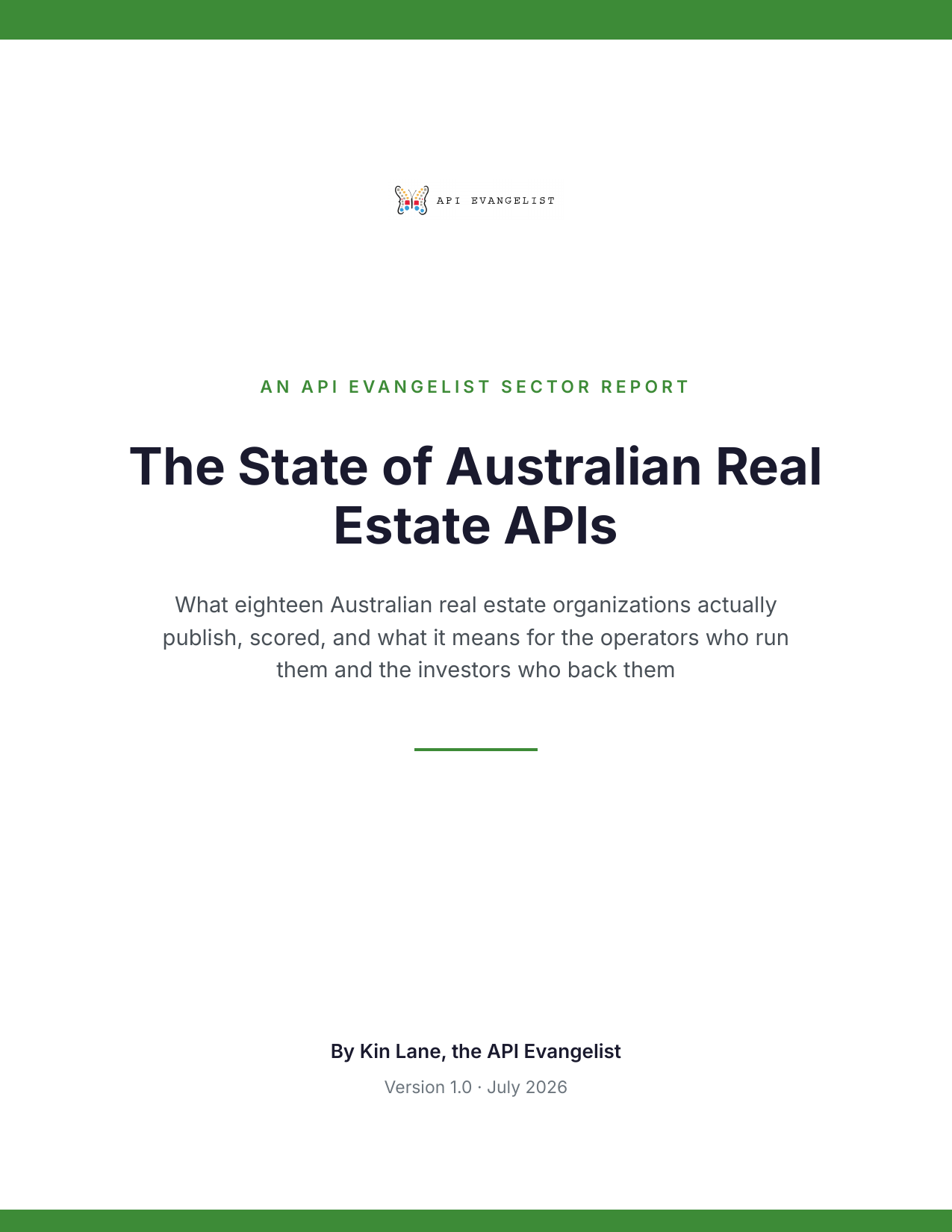 The State of Australian Real Estate APIs cover