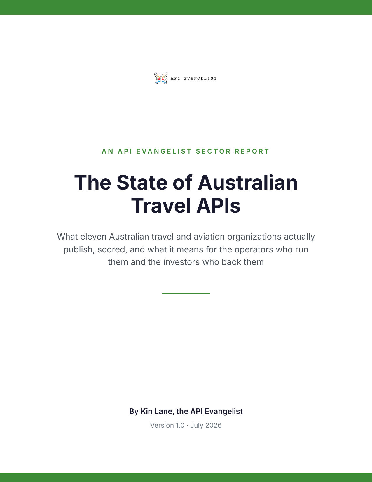 The State of Australian Travel APIs cover