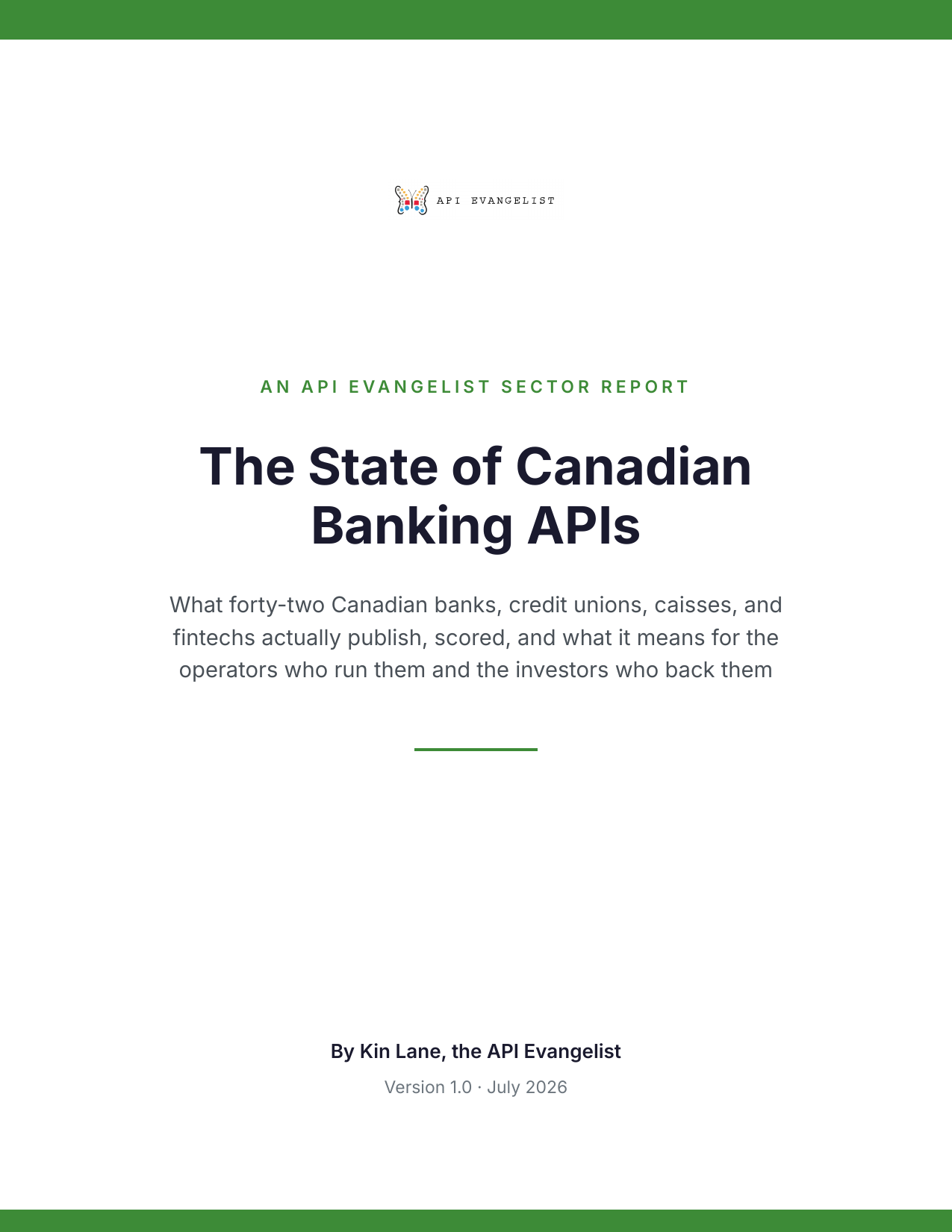 The State of Canadian Banking APIs cover