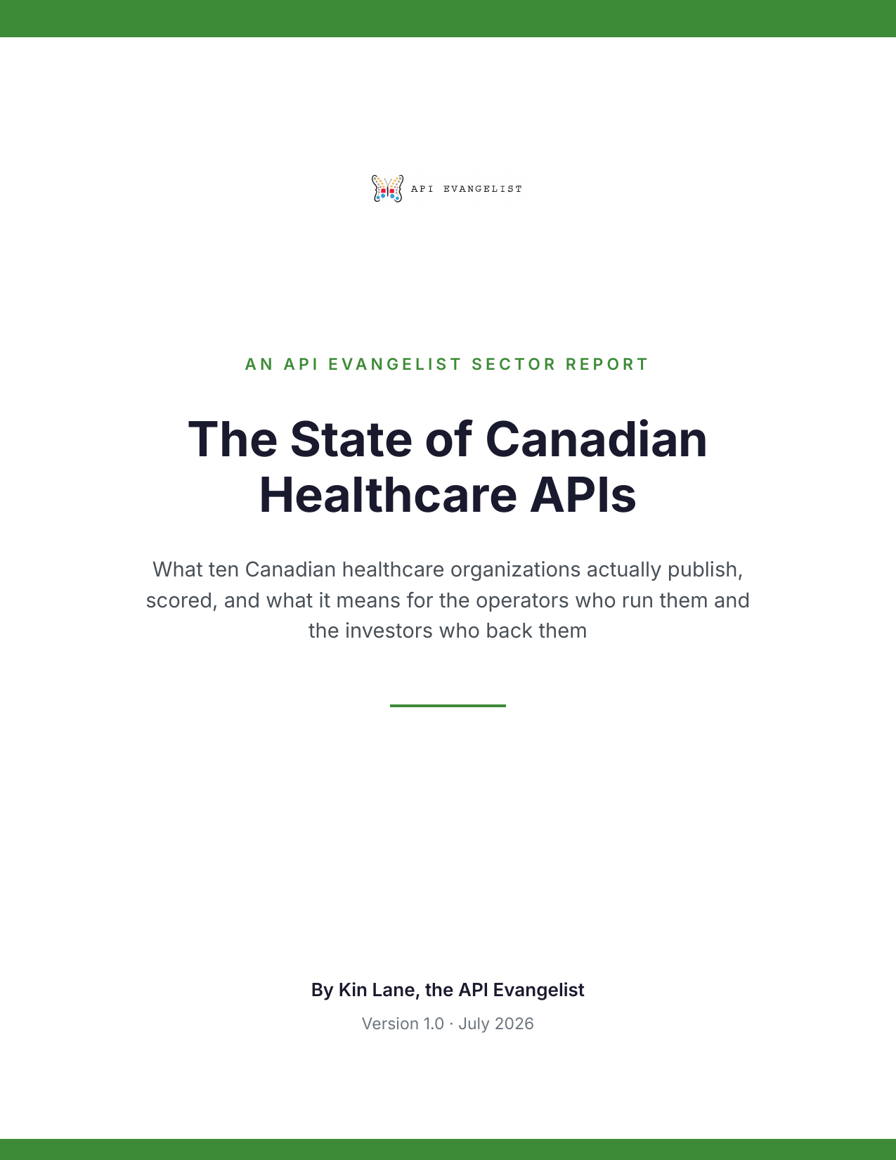 The State of Canadian Healthcare APIs cover