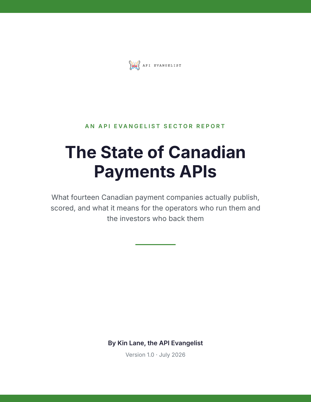The State of Canadian Payments APIs cover