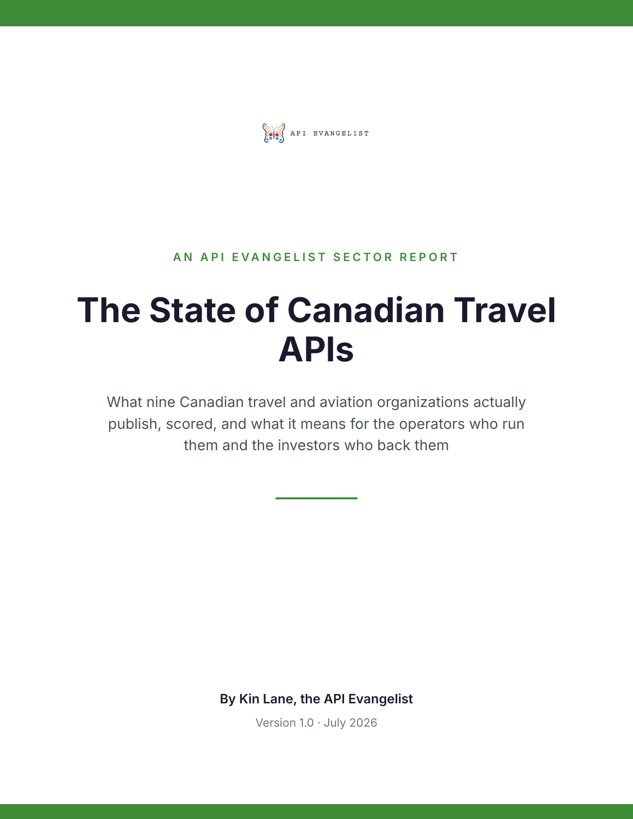 The State of Canadian Travel APIs cover
