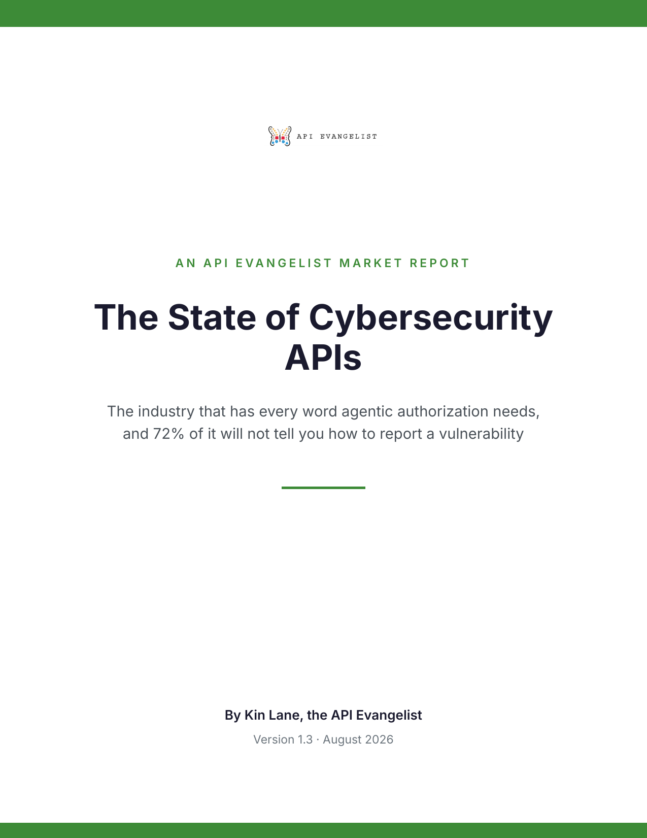 The State of Cybersecurity APIs cover