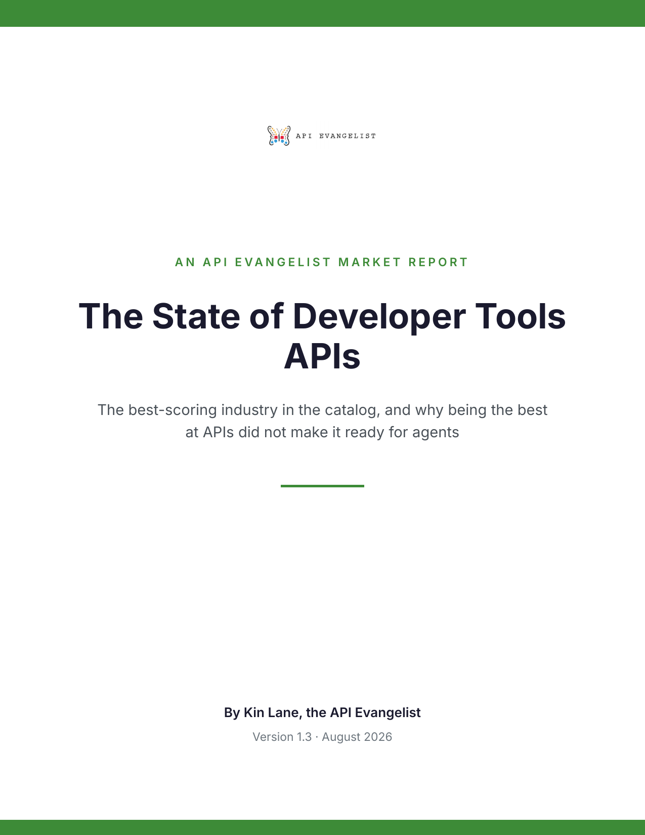 The State of Developer Tools APIs cover