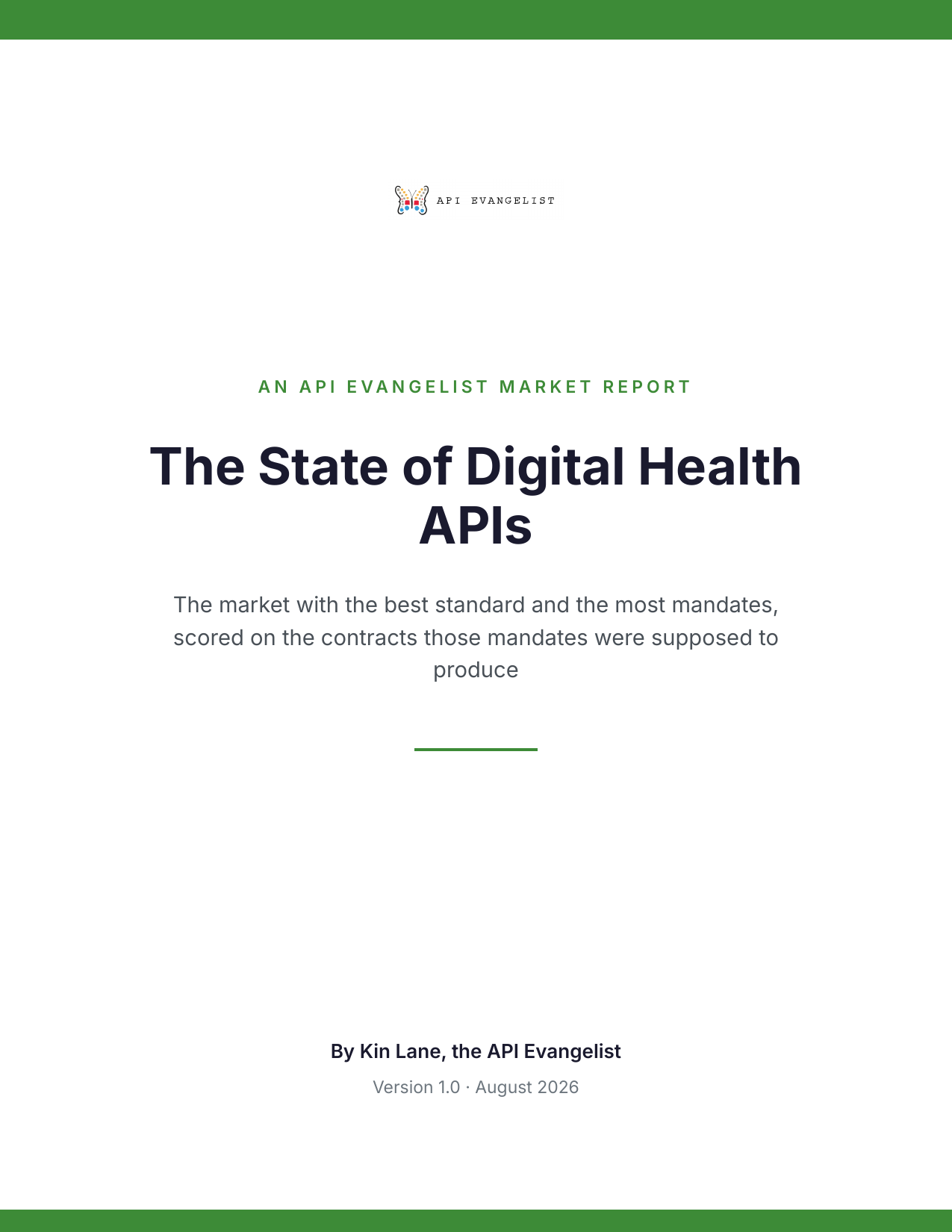 The State of Digital Health APIs cover