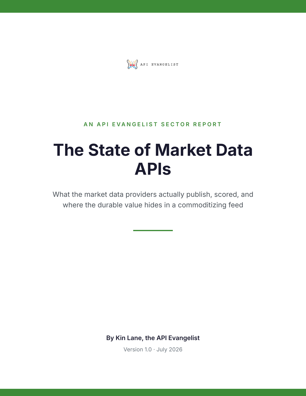 The State of Market Data APIs cover