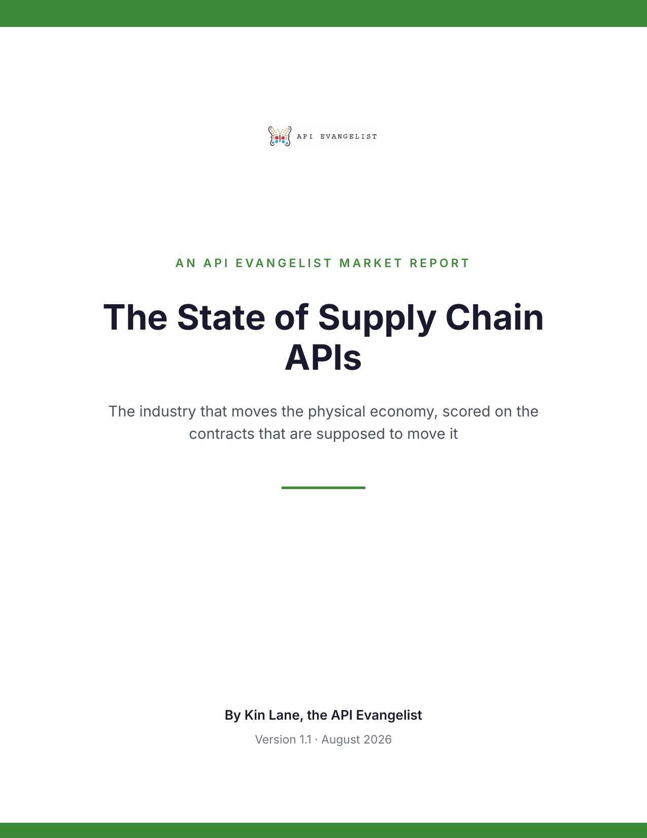 The State of Supply Chain APIs cover
