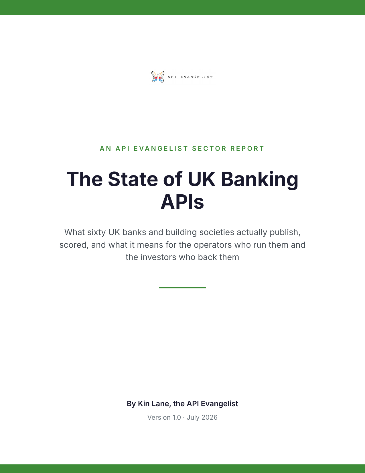 The State of UK Banking APIs cover