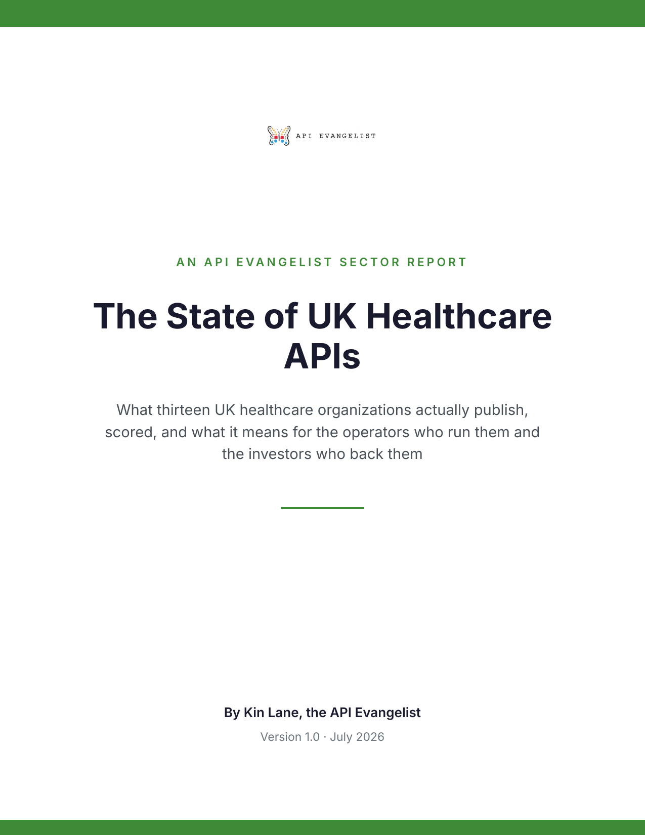 The State of UK Healthcare APIs cover