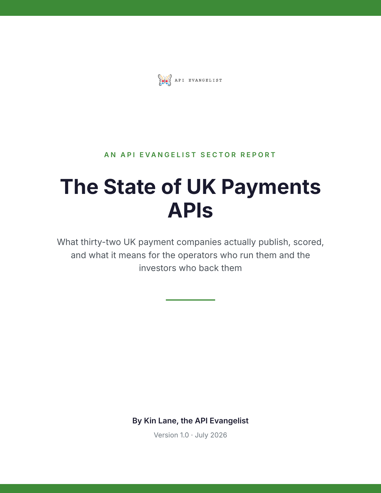 The State of UK Payments APIs cover