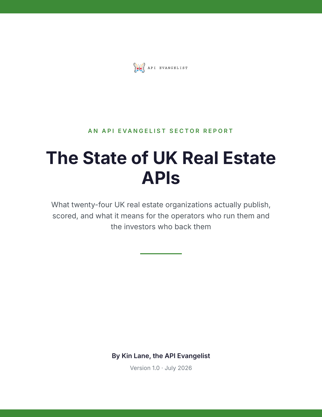 The State of UK Real Estate APIs cover