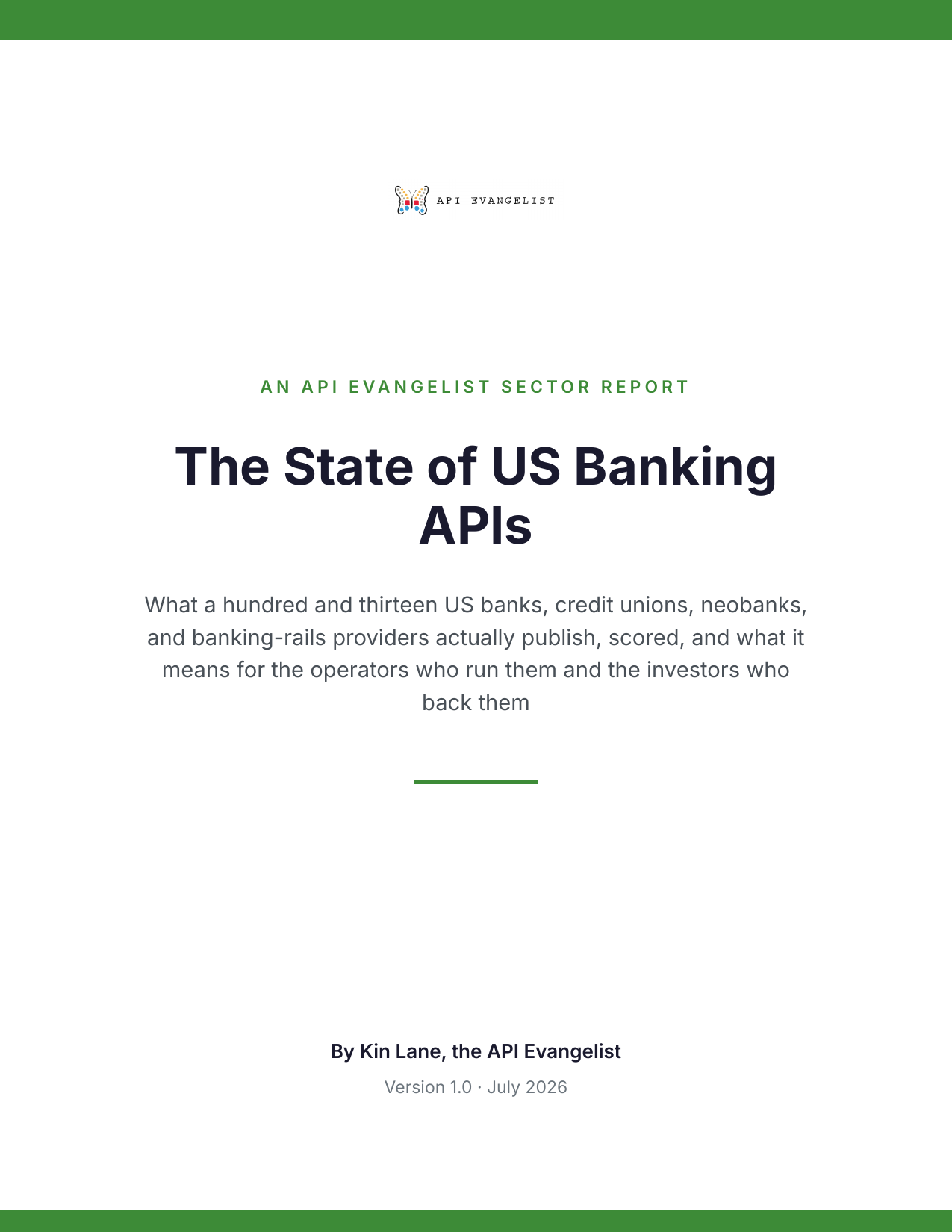 The State of US Banking APIs cover