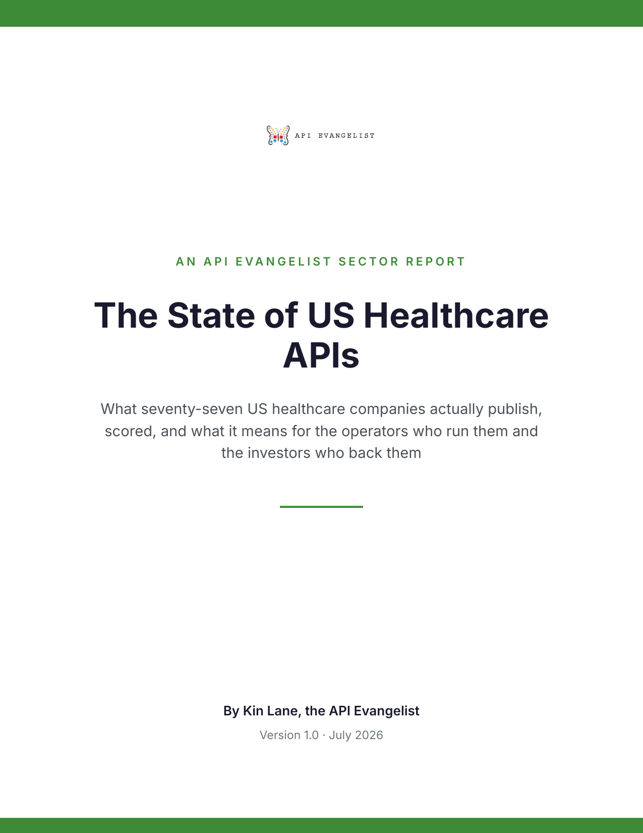 The State of US Healthcare APIs cover