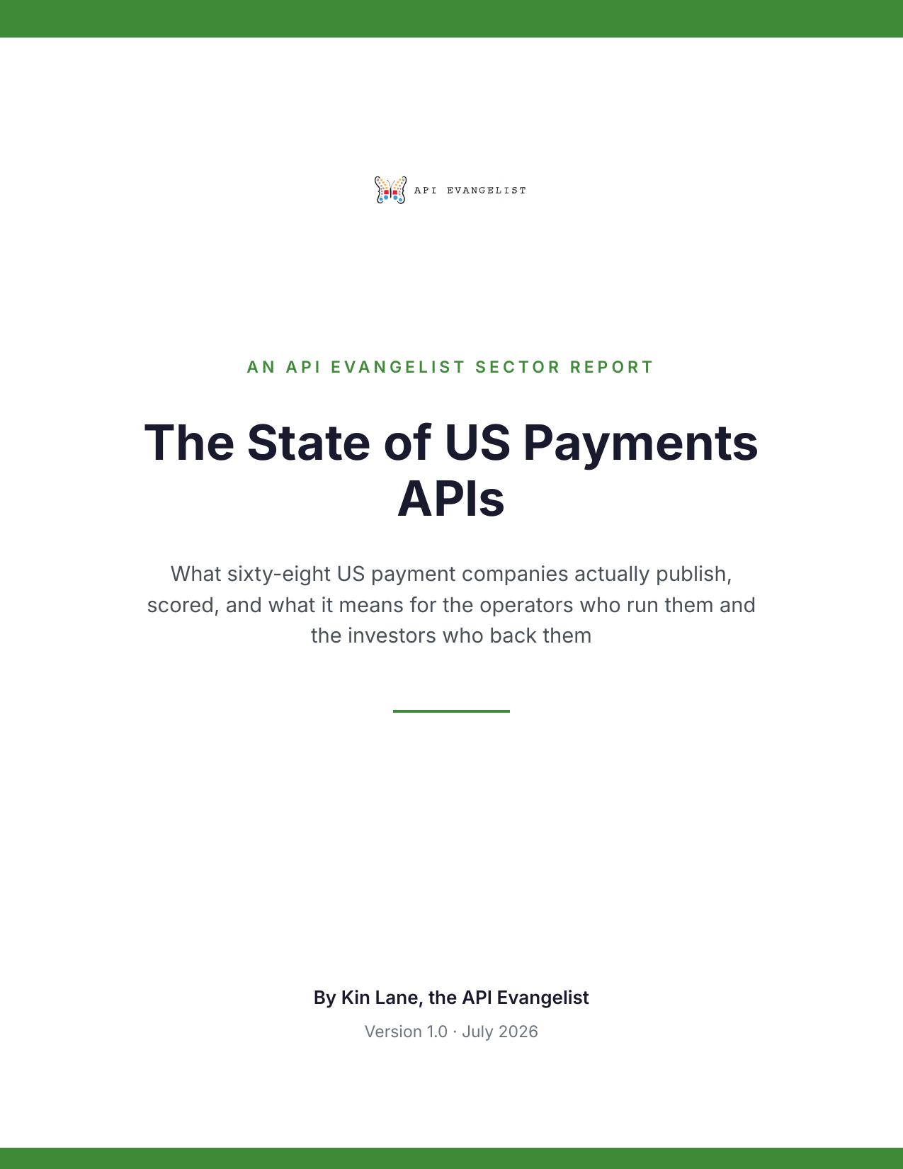 The State of US Payments APIs cover