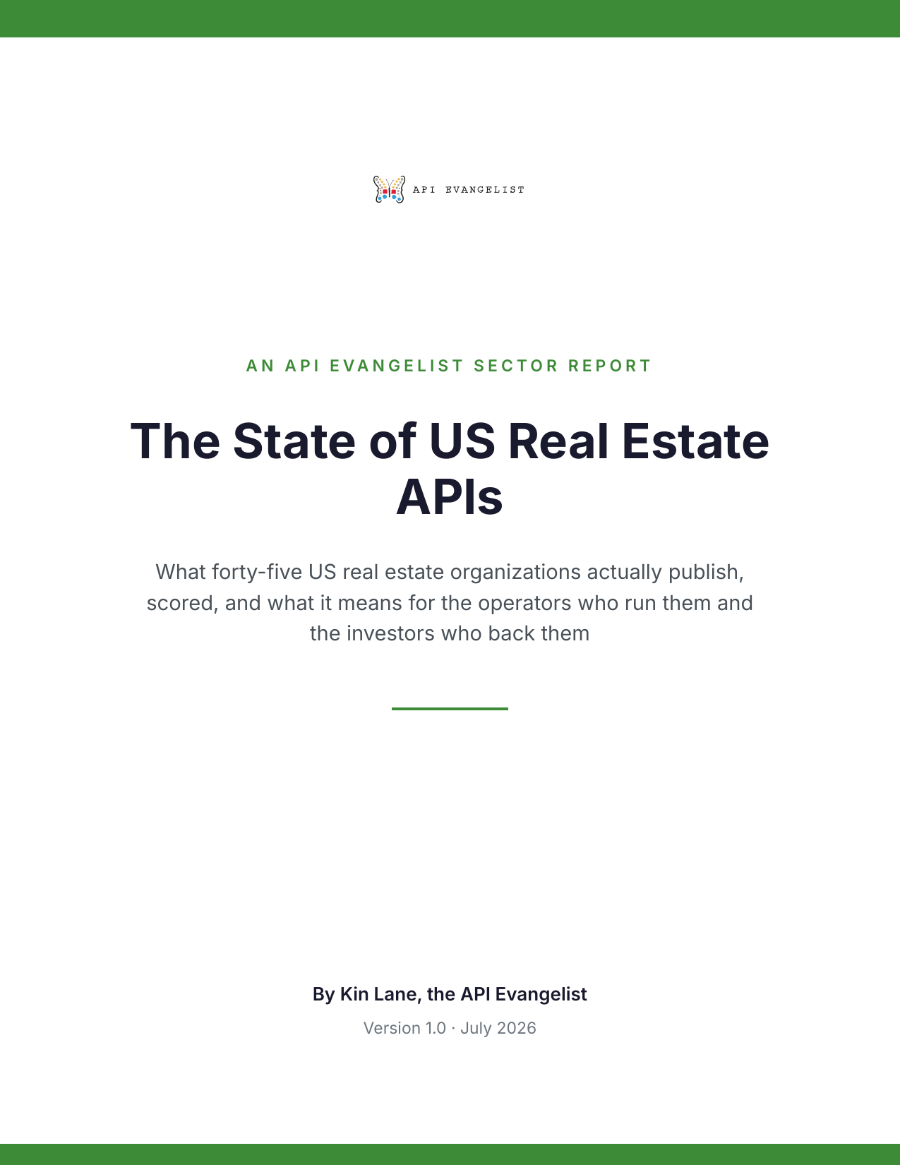 The State of US Real Estate APIs cover