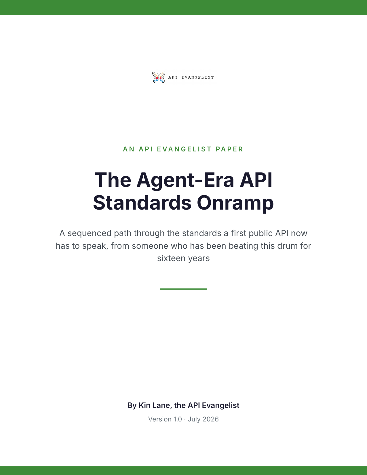 The Agent-Era API Standards Onramp cover
