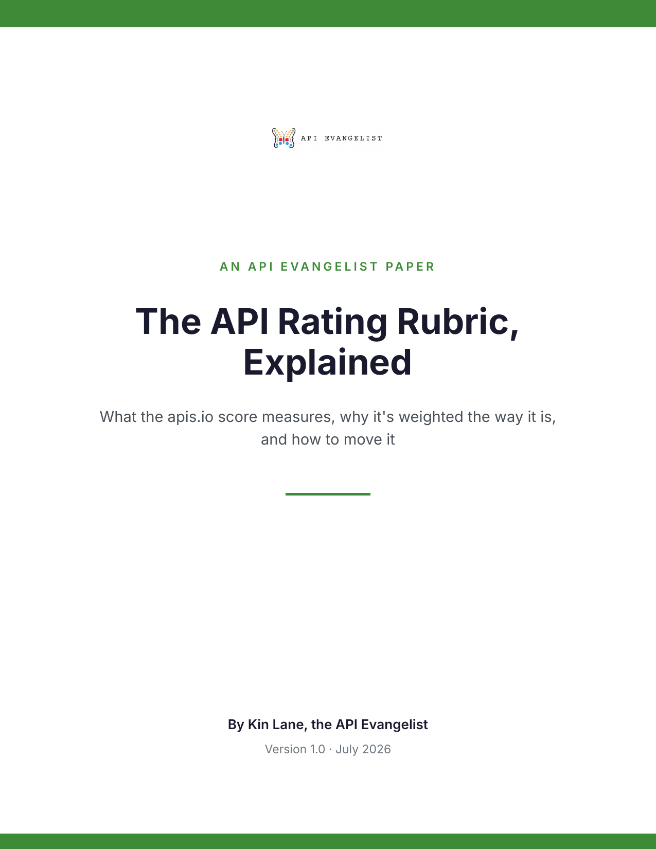 The API Rating Rubric, Explained cover