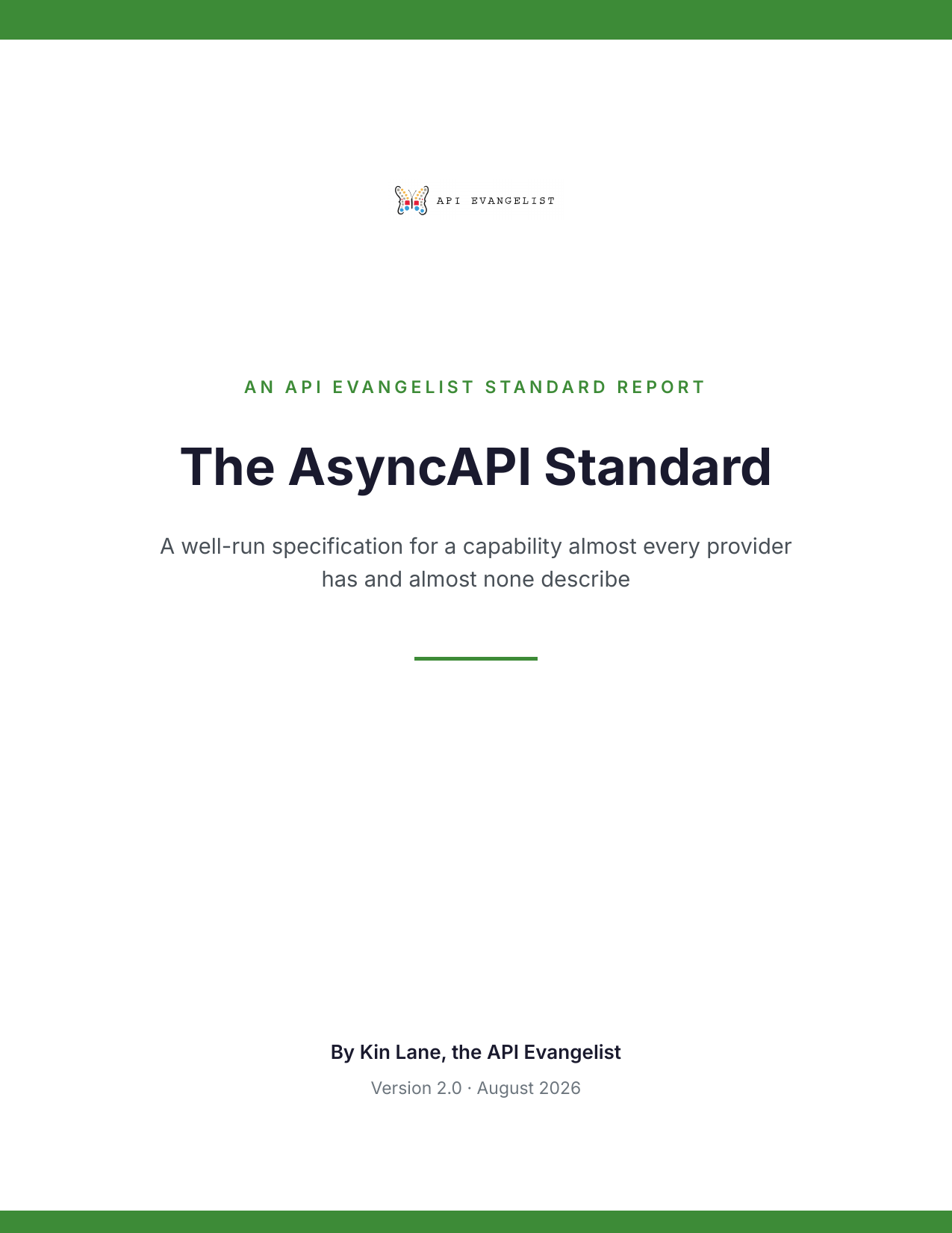 The AsyncAPI Standard cover