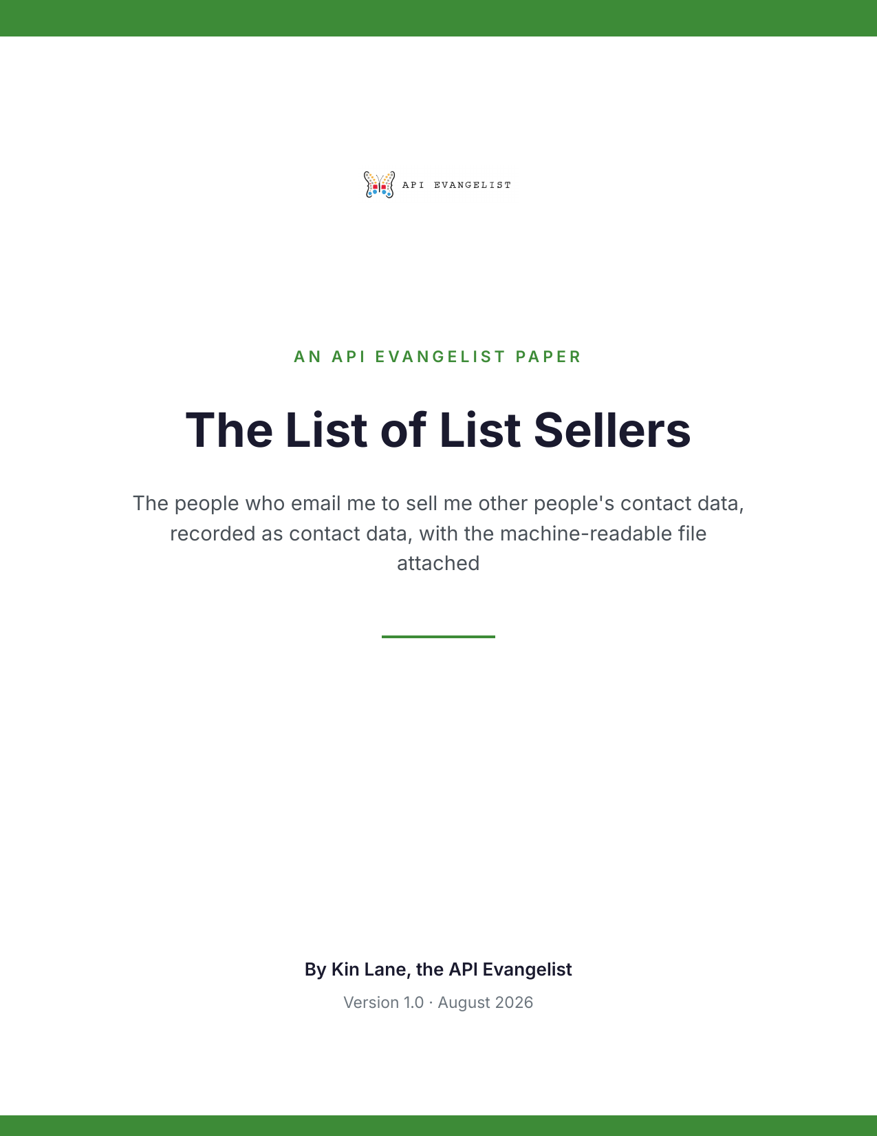 The List of List Sellers cover
