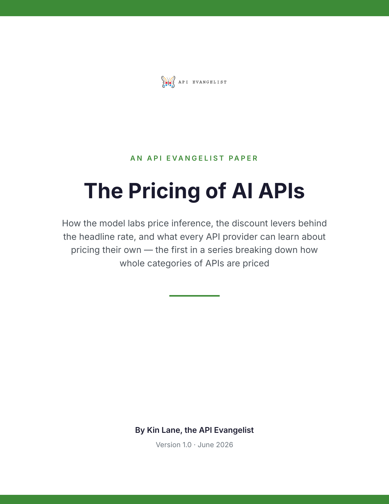 The Pricing of AI APIs cover