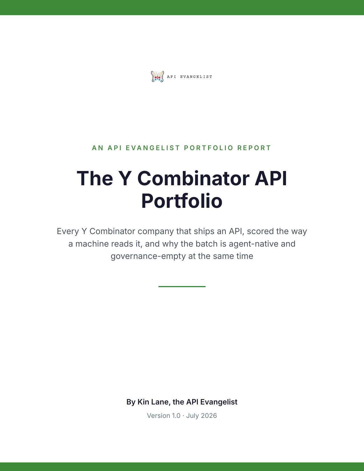 The Y Combinator API Portfolio cover